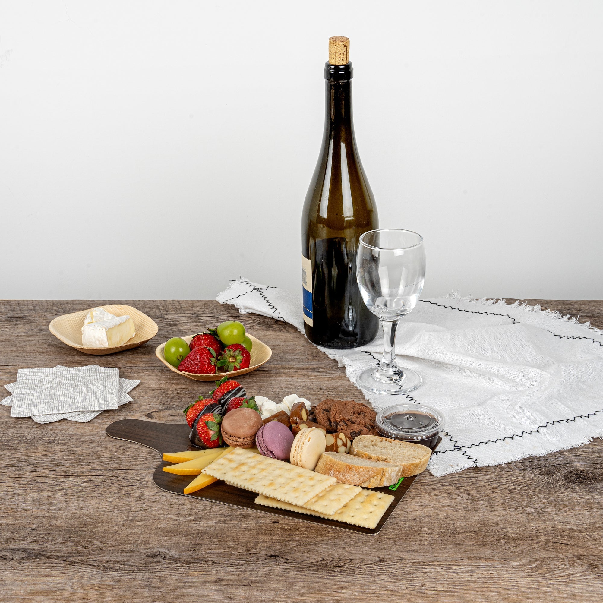 Cater Tek Dark Cheese / Charcuterie Board - Faux Wood - 11 3/4" x 7" - 100 count box