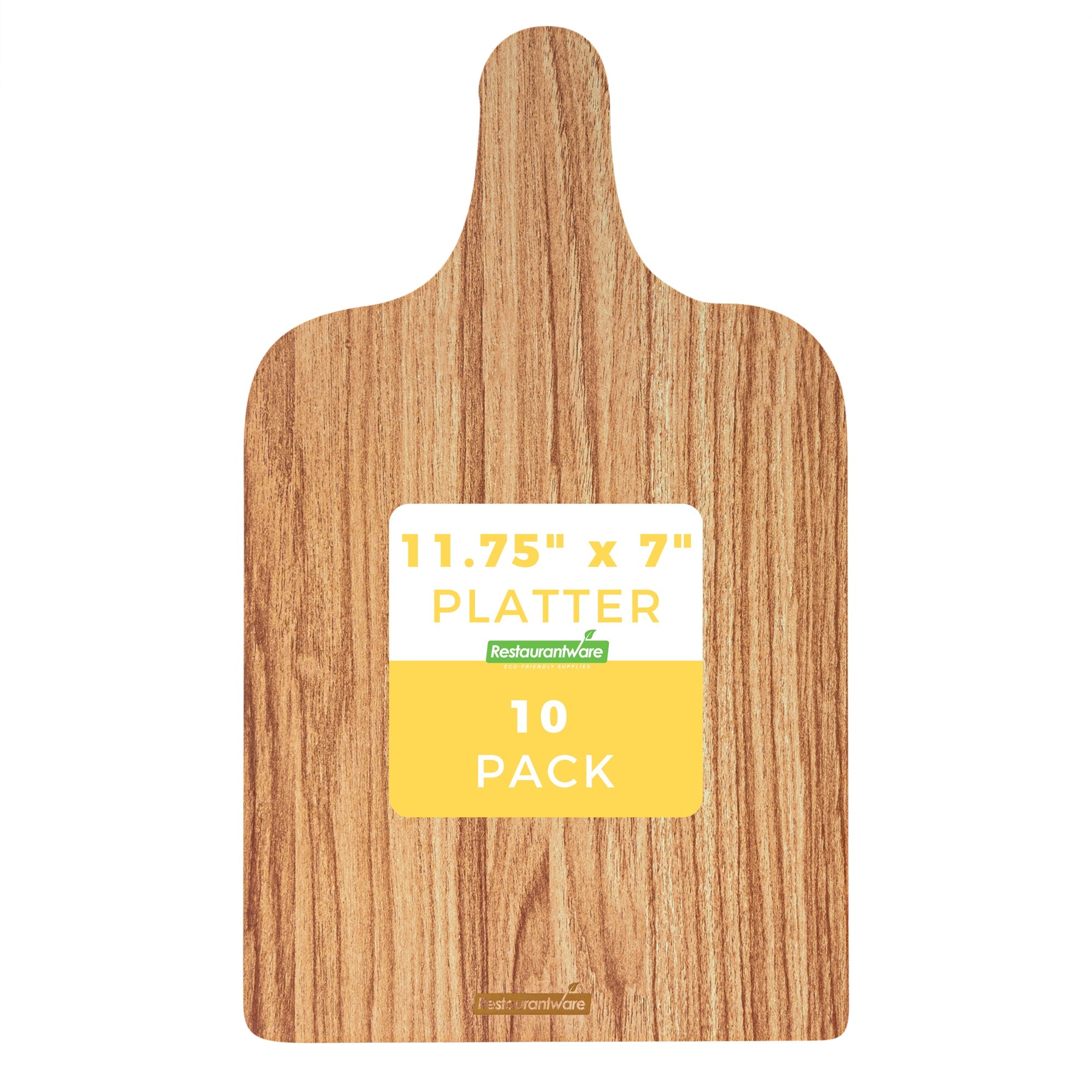 Cater Tek Natural Cheese / Charcuterie Board - Faux Wood - 11 3/4" x 7" - 10 count box