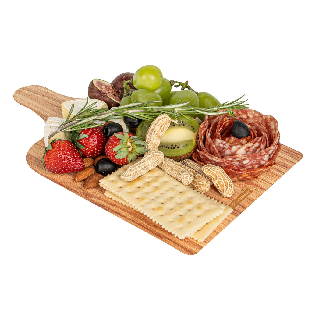 Cater Tek Natural Cheese / Charcuterie Board - Faux Wood - 11 3/4" x 7" - 10 count box