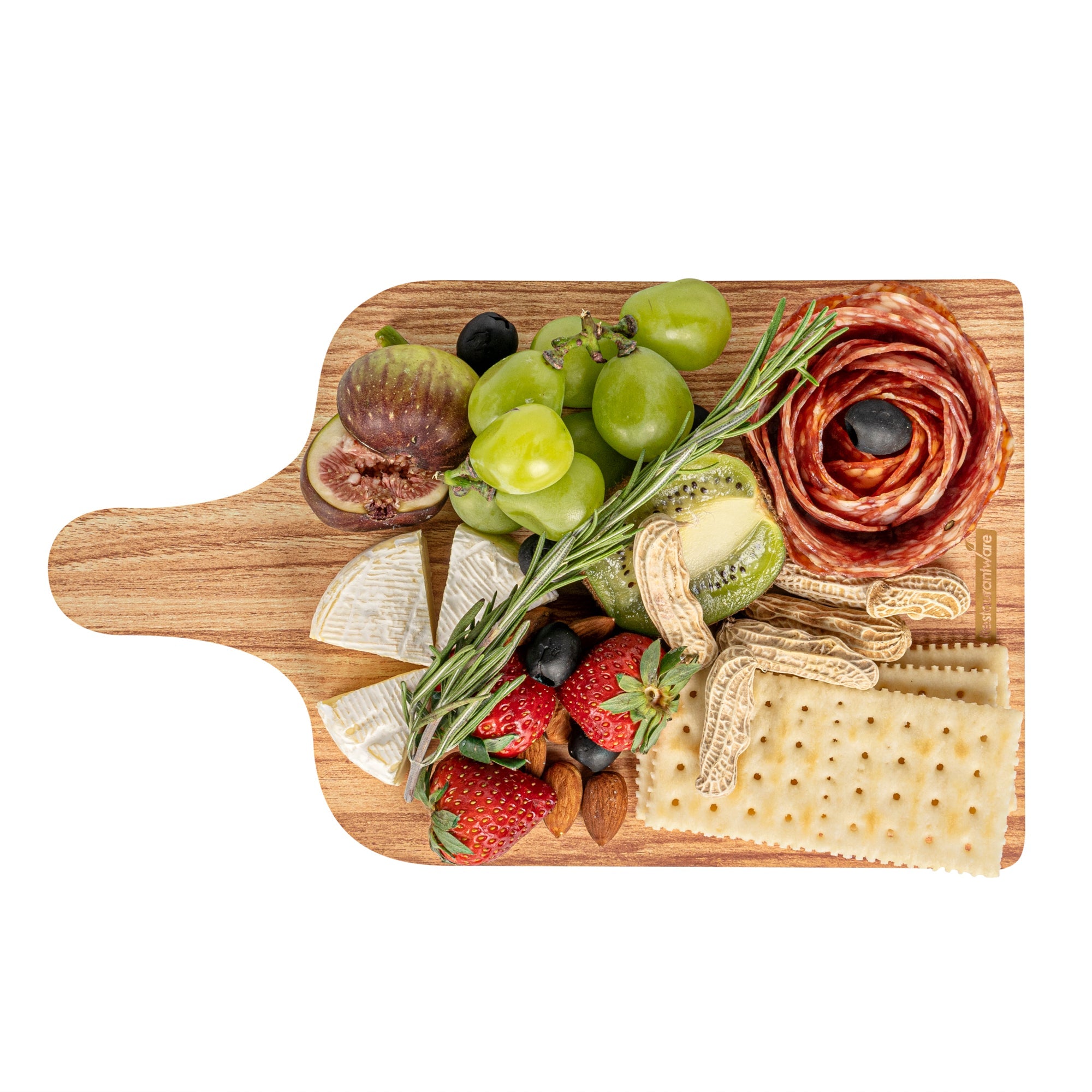 Cater Tek Natural Cheese / Charcuterie Board - Faux Wood - 11 3/4" x 7" - 10 count box