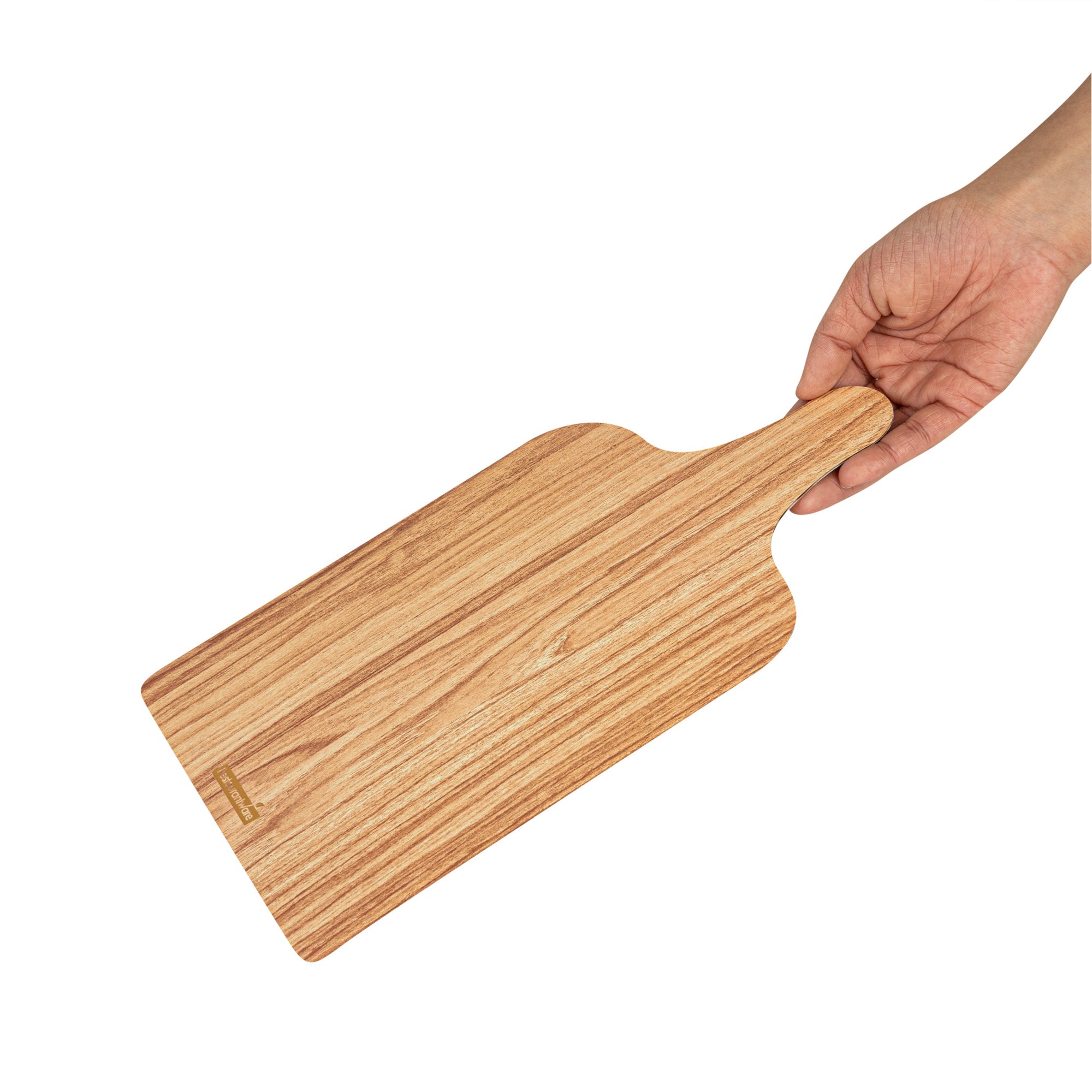 Cater Tek Natural Cheese / Charcuterie Board - Faux Wood - 11 3/4" x 7" - 10 count box