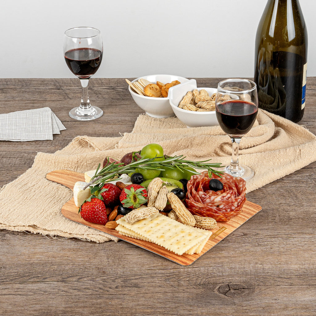 Cater Tek Natural Cheese / Charcuterie Board - Faux Wood - 11 3/4" x 7" - 10 count box