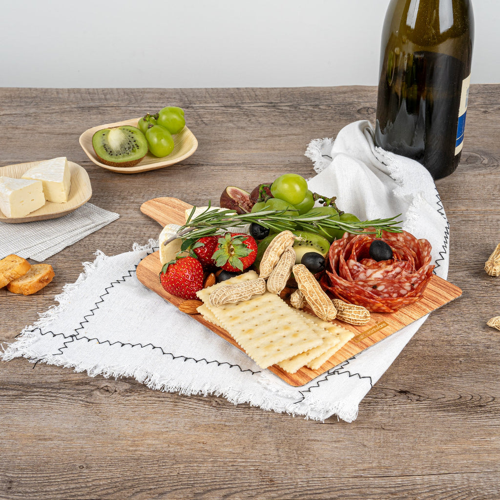 Cater Tek Natural Cheese / Charcuterie Board - Faux Wood - 11 3/4" x 7" - 100 count box