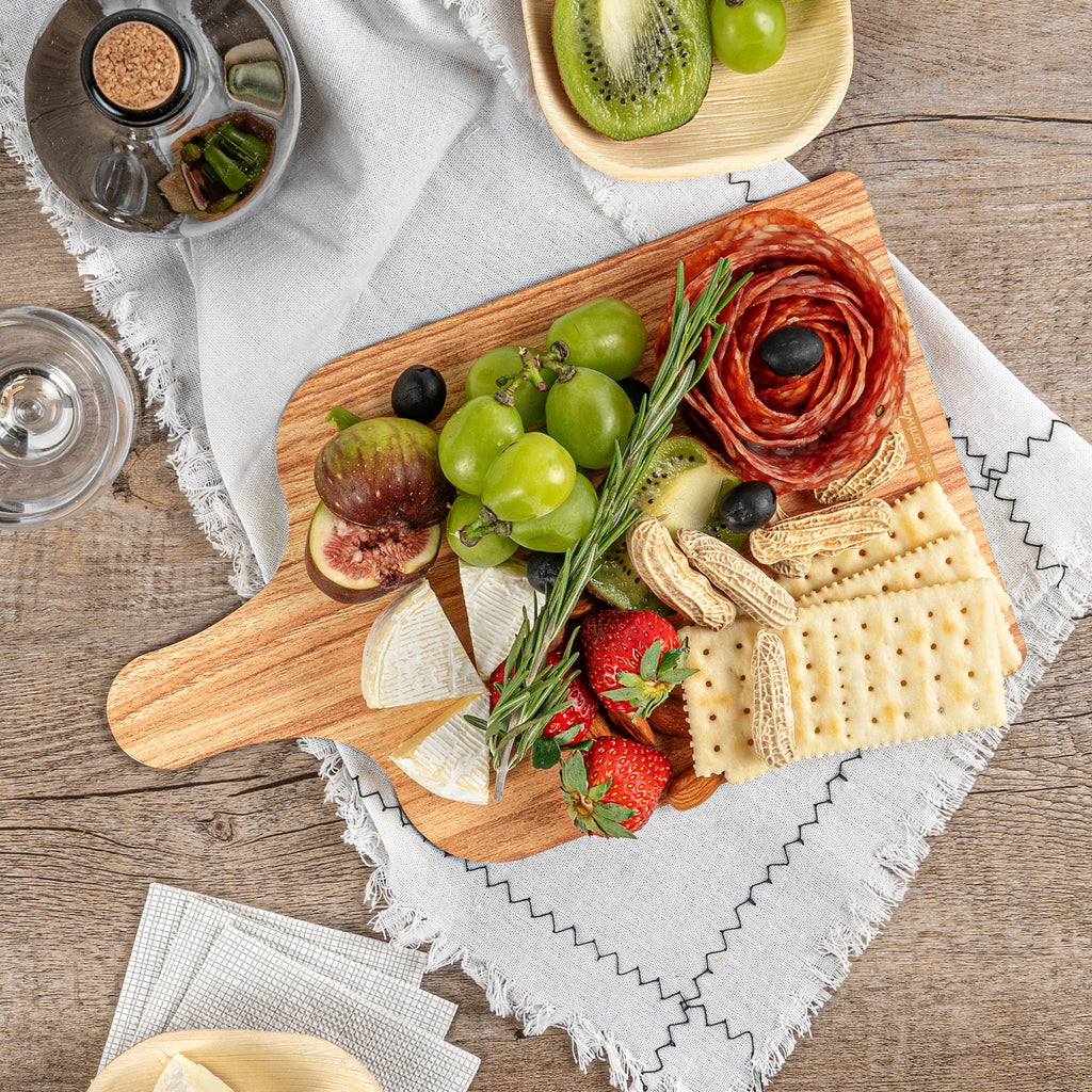Cater Tek Natural Cheese / Charcuterie Board - Faux Wood - 11 3/4" x 7" - 100 count box