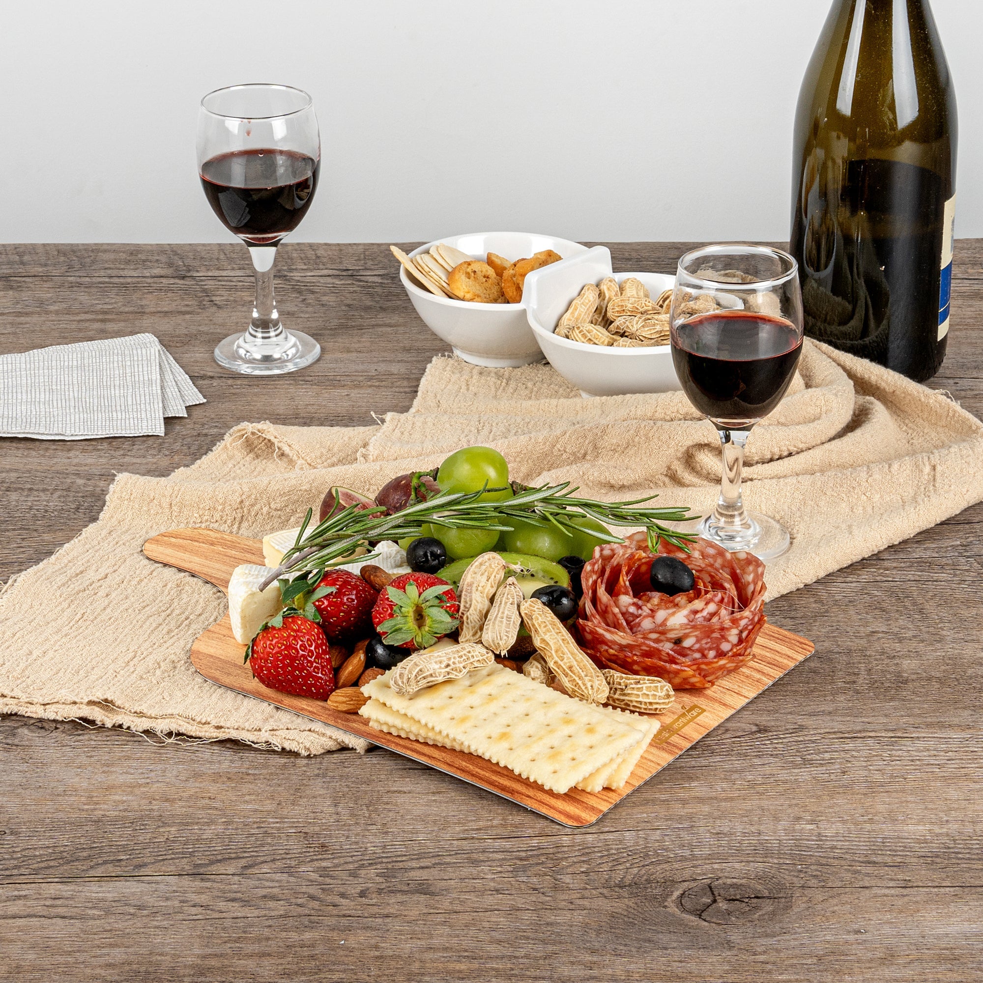 Cater Tek Natural Cheese / Charcuterie Board - Faux Wood - 11 3/4" x 7" - 100 count box