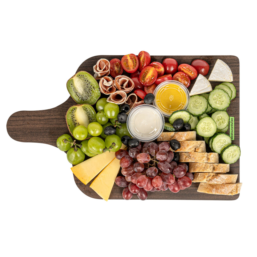 Cater Tek Dark Cheese / Charcuterie Board - Faux Wood - 15 3/4" x 9 3/4" - 100 count box
