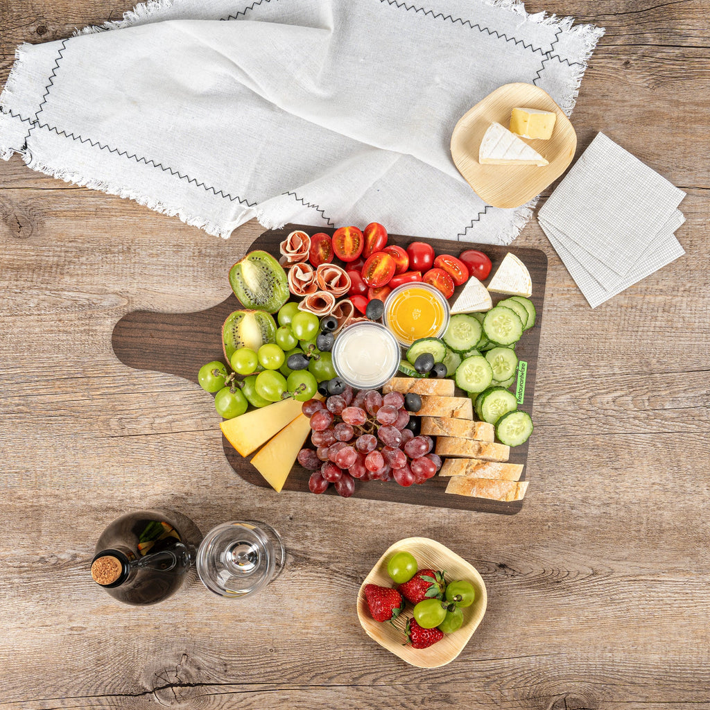 Cater Tek Dark Cheese / Charcuterie Board - Faux Wood - 15 3/4" x 9 3/4" - 100 count box
