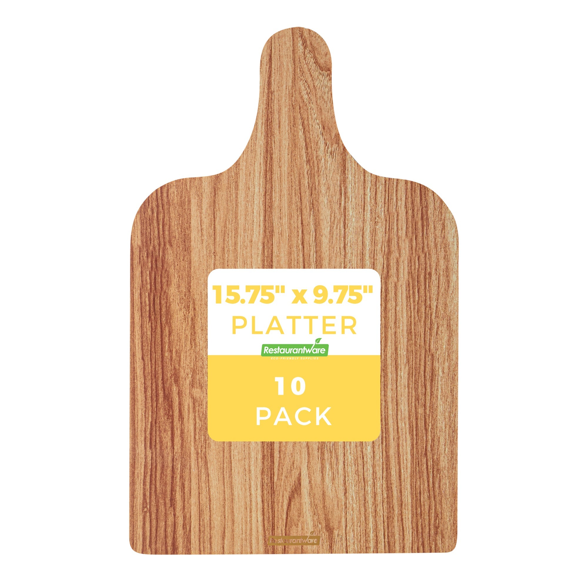 Cater Tek Natural Cheese / Charcuterie Board - Faux Wood - 15 3/4" x 9 3/4" - 10 count box