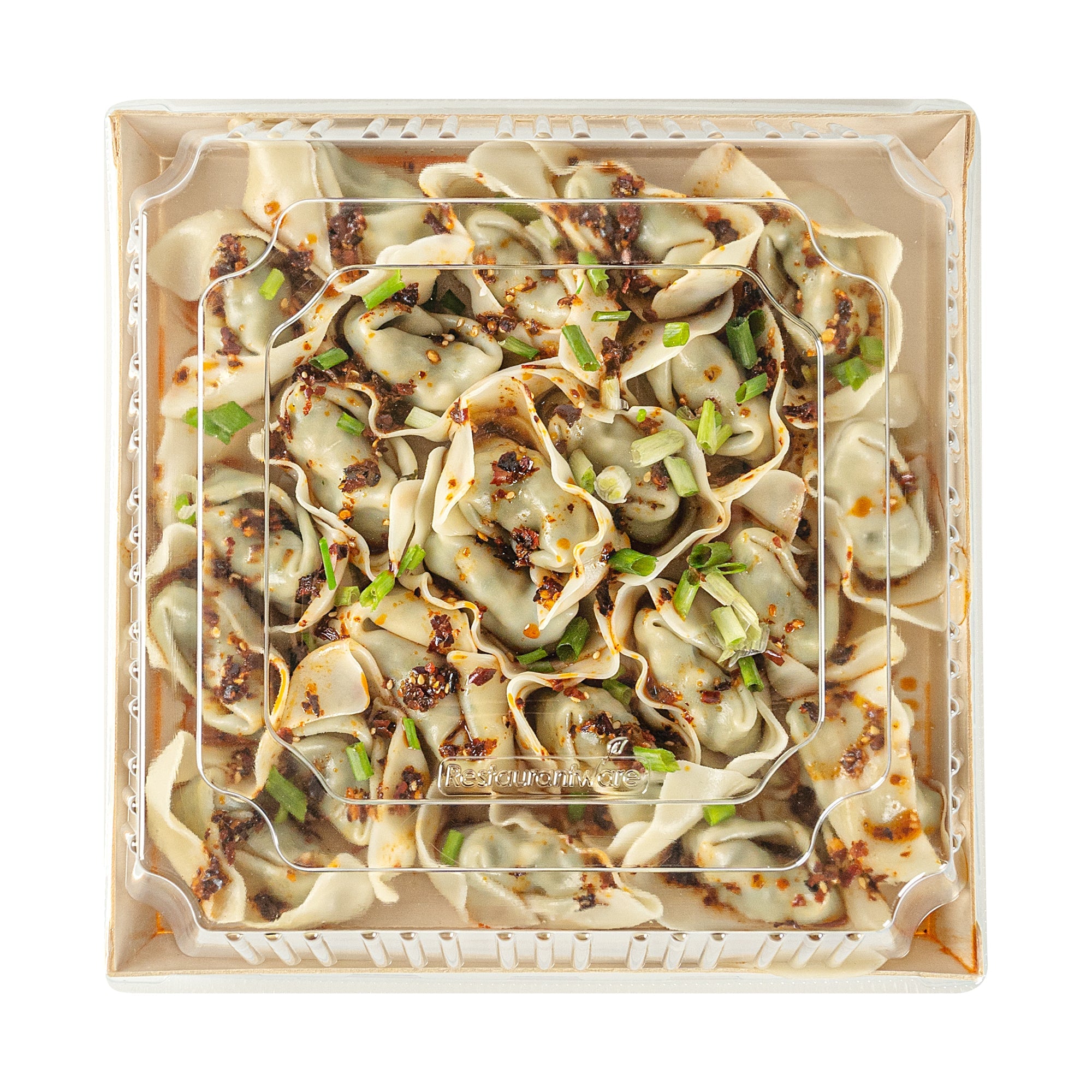 Taipei Square Clear Plastic Lid - Fits 9 1/2" Poplar Plate - 25 count box