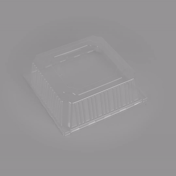 Taipei Square Clear Plastic Lid - Fits 9 1/2" Poplar Plate - 100 count box