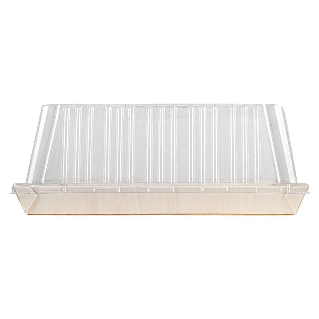 Taipei Square Clear Plastic Lid - Fits 9 1/2" Poplar Plate - 100 count box