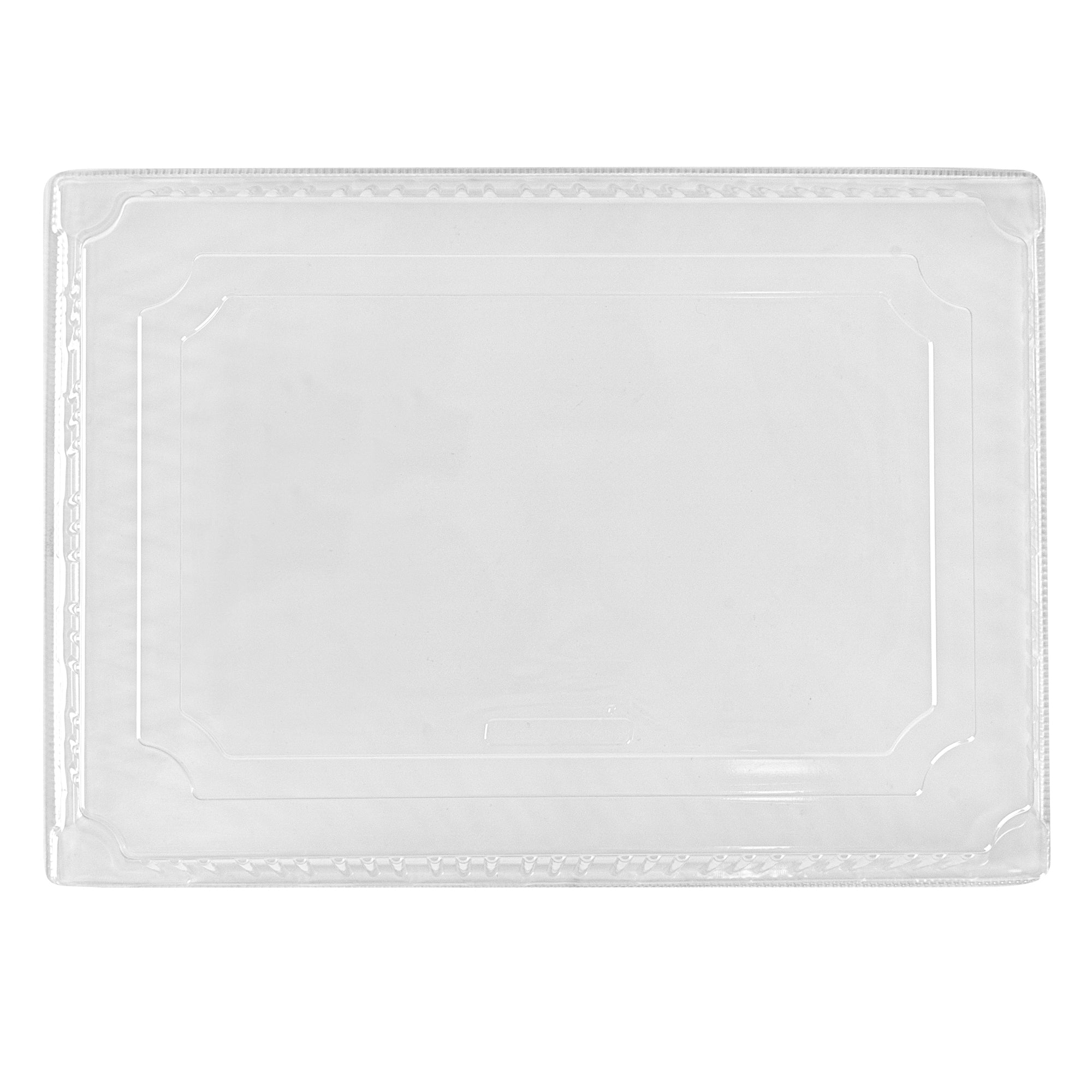 Taipei Rectangle Clear Plastic Lid - Fits 15 1/4" x 10 3/4" Poplar Plate - 25 count box