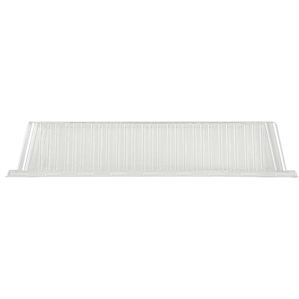 Taipei Rectangle Clear Plastic Lid - Fits 15 1/4" x 10 3/4" Poplar Plate - 100 count box