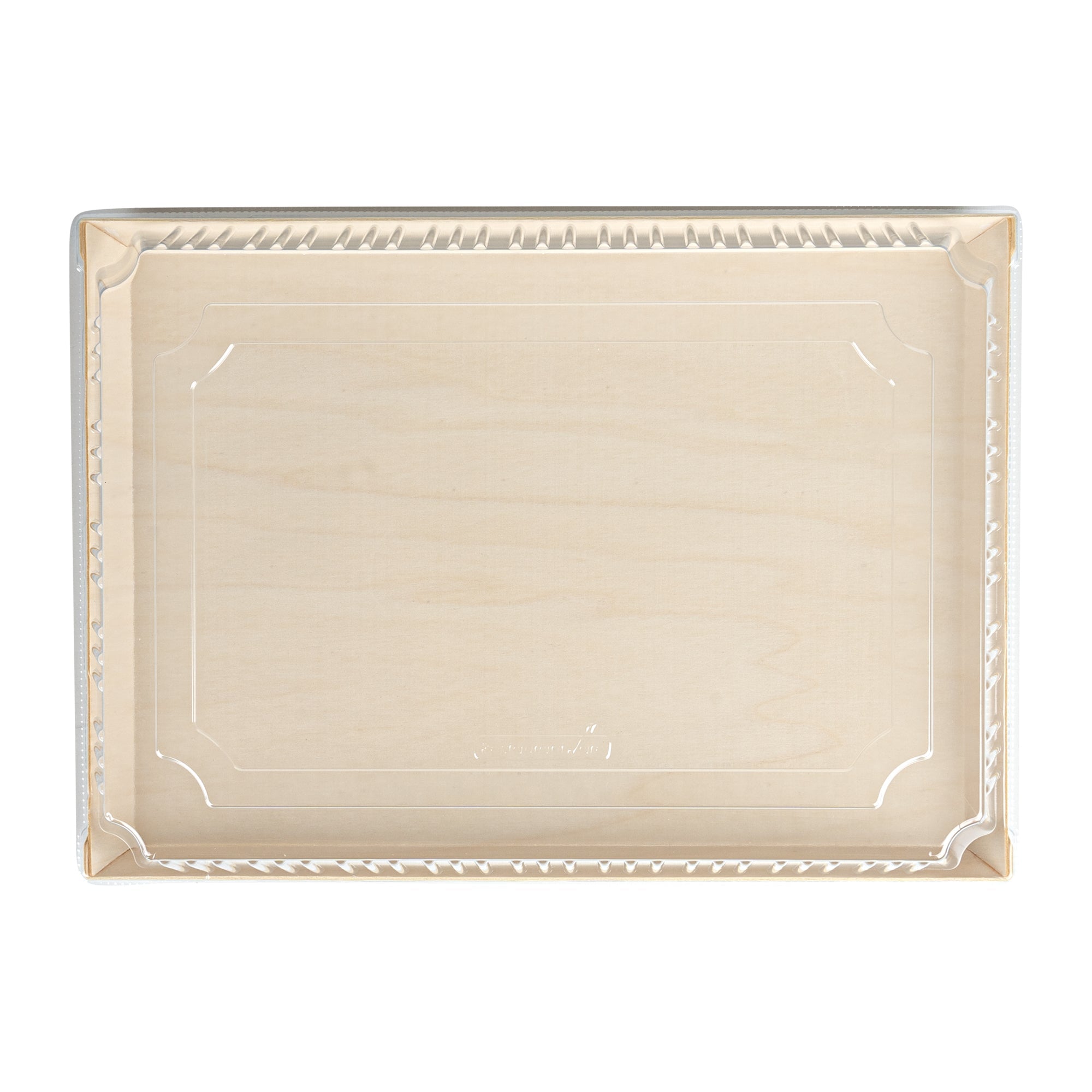 Taipei Rectangle Clear Plastic Lid - Fits 15 1/4" x 10 3/4" Poplar Plate - 100 count box