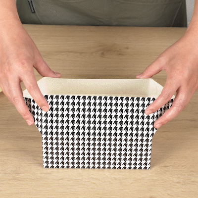 Bio Tek 47 oz Black Houndstooth Paper Lunch / Chicken Box - with Fast Top - 7" x 4 1/2" x 2 3/4" - 400 count box
