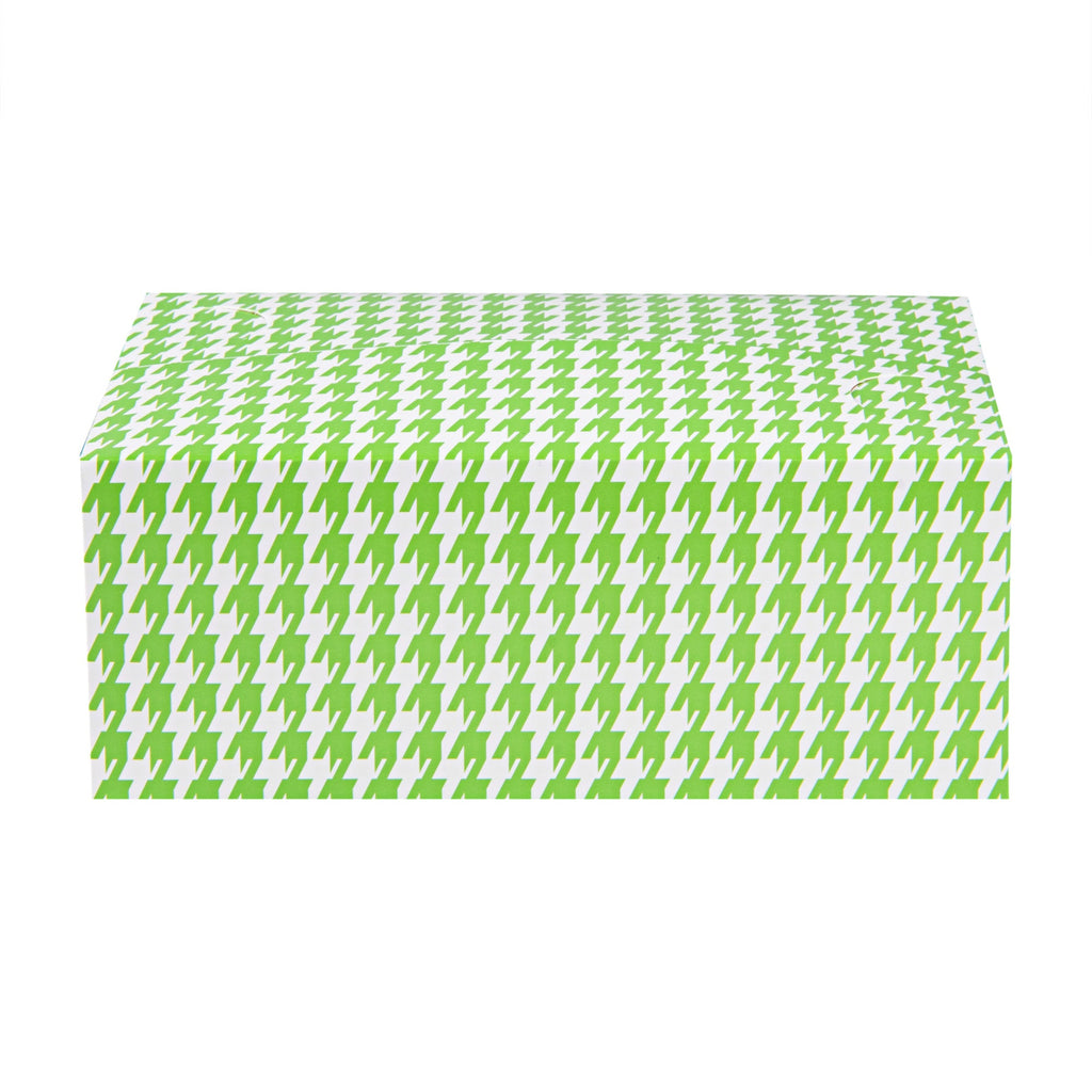 Bio Tek 47 oz Green Houndstooth Paper Lunch / Chicken Box - with Fast Top - 7" x 4 1/2" x 2 3/4" - 100 count box
