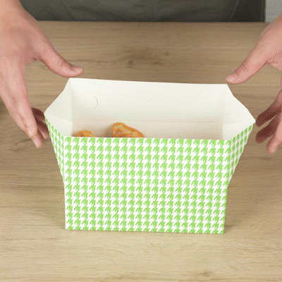 Bio Tek 47 oz Green Houndstooth Paper Lunch / Chicken Box - with Fast Top - 7" x 4 1/2" x 2 3/4" - 100 count box