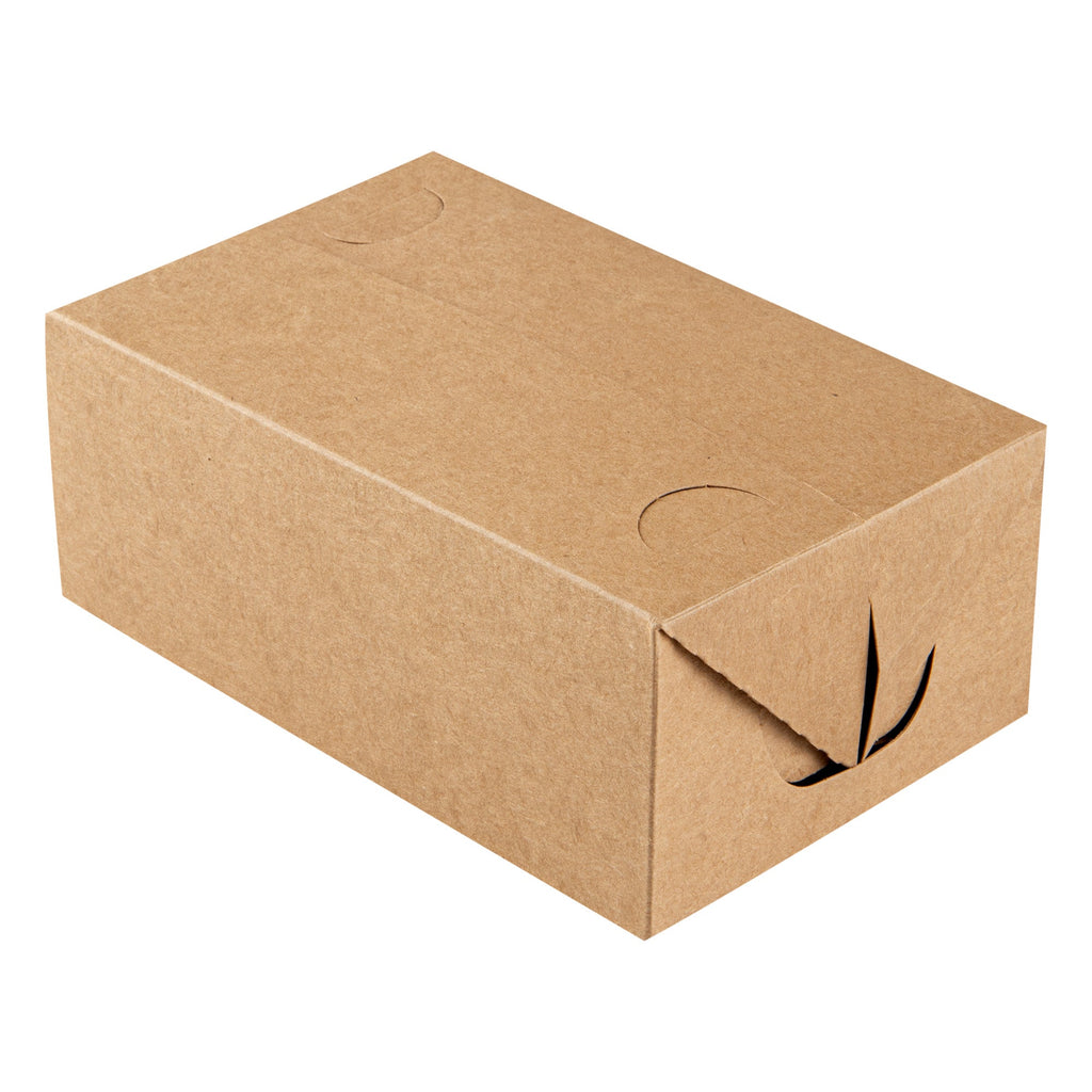 Bio Tek 47 oz Kraft Paper Lunch / Chicken Box - with Fast Top - 7" x 4 1/2" x 2 3/4" - 100 count box