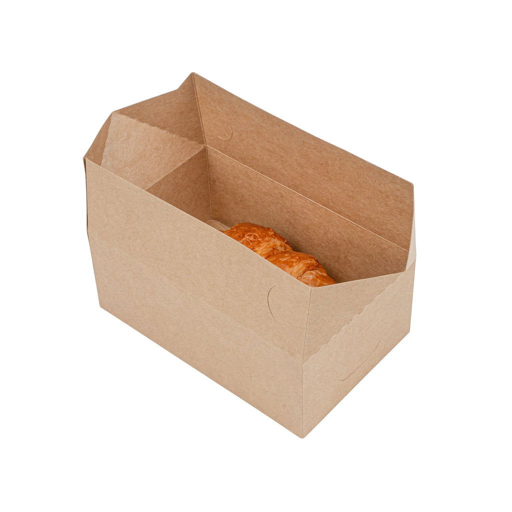 Bio Tek 47 oz Kraft Paper Lunch / Chicken Box - with Fast Top - 7" x 4 1/2" x 2 3/4" - 100 count box