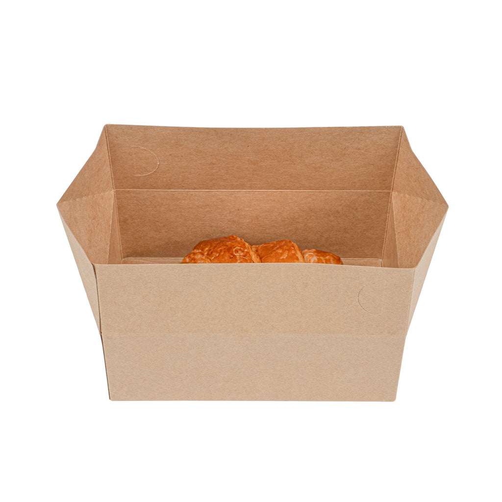 Bio Tek 47 oz Kraft Paper Lunch / Chicken Box - with Fast Top - 7" x 4 1/2" x 2 3/4" - 100 count box