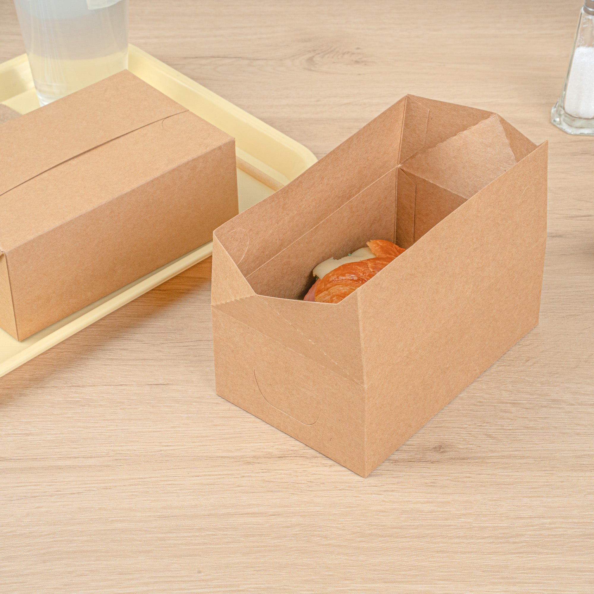 Bio Tek 47 oz Kraft Paper Lunch / Chicken Box - with Fast Top - 7" x 4 1/2" x 2 3/4" - 400 count box
