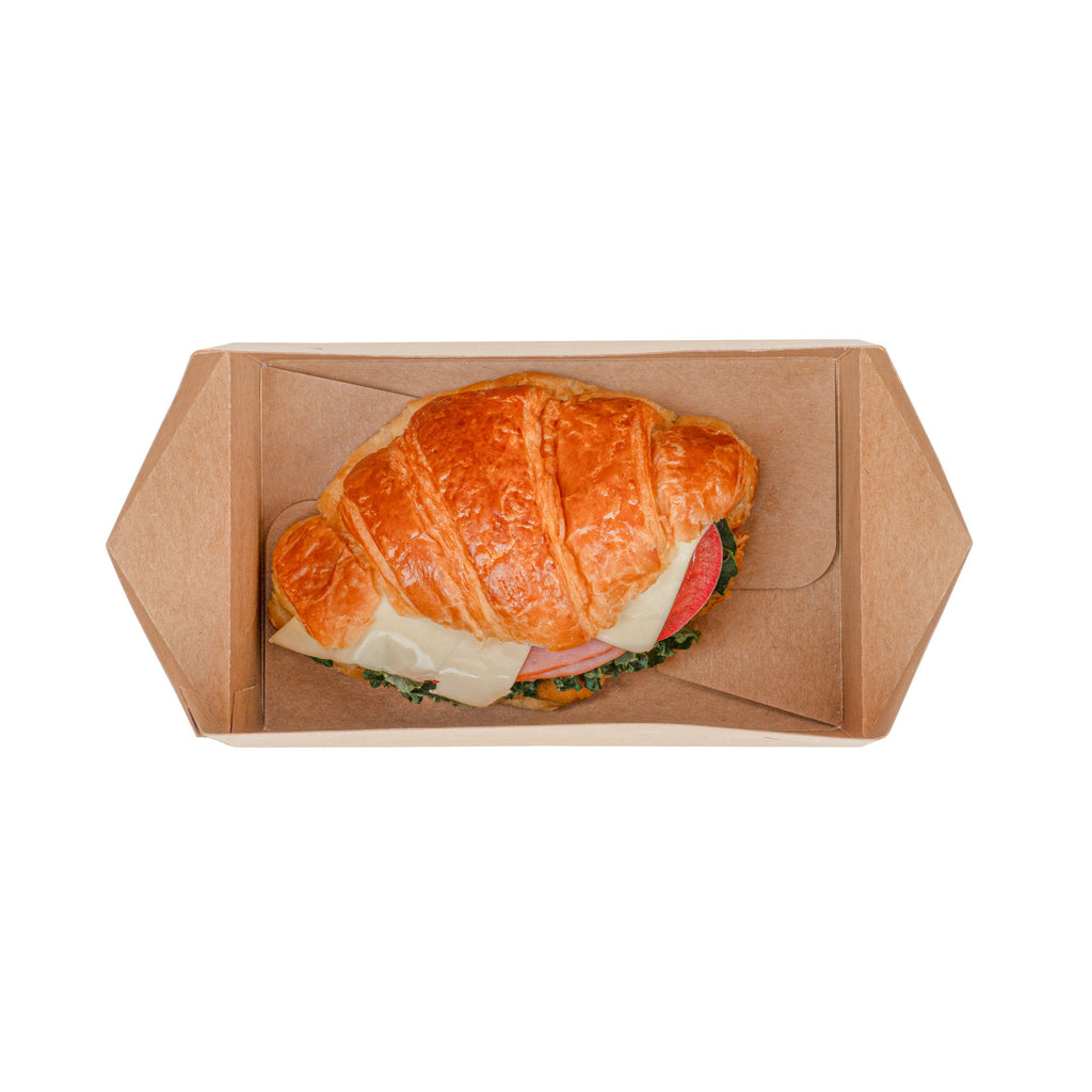 Bio Tek 47 oz Kraft Paper Lunch / Chicken Box - with Fast Top - 7" x 4 1/2" x 2 3/4" - 400 count box