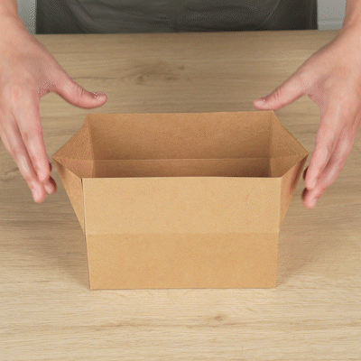 Bio Tek 47 oz Kraft Paper Lunch / Chicken Box - with Fast Top - 7" x 4 1/2" x 2 3/4" - 400 count box