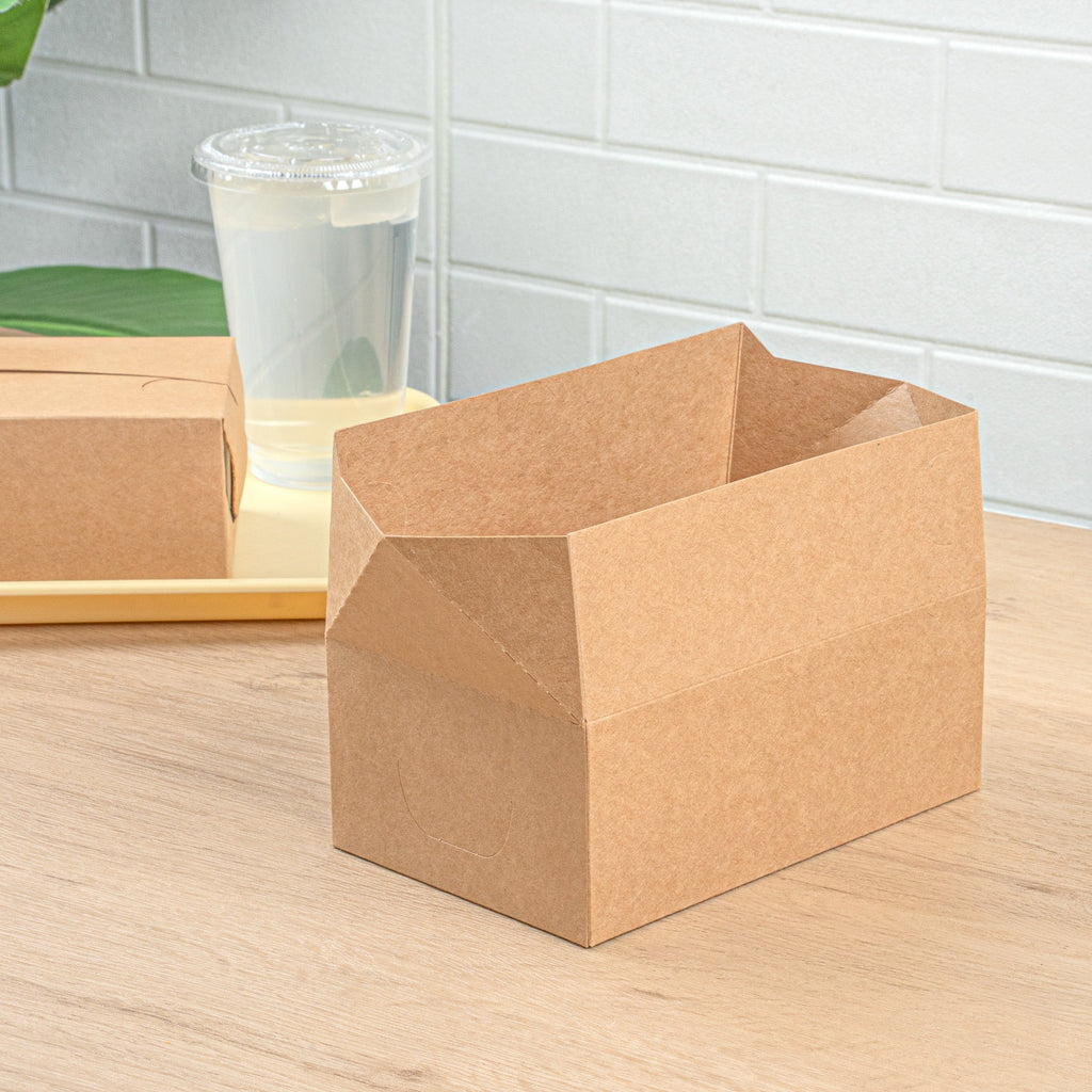 Bio Tek 47 oz Kraft Paper Lunch / Chicken Box - with Fast Top - 7" x 4 1/2" x 2 3/4" - 400 count box
