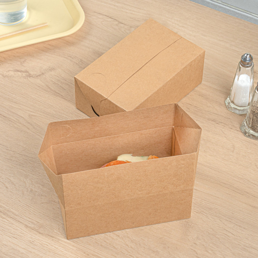 Bio Tek 47 oz Kraft Paper Lunch / Chicken Box - with Fast Top - 7" x 4 1/2" x 2 3/4" - 400 count box
