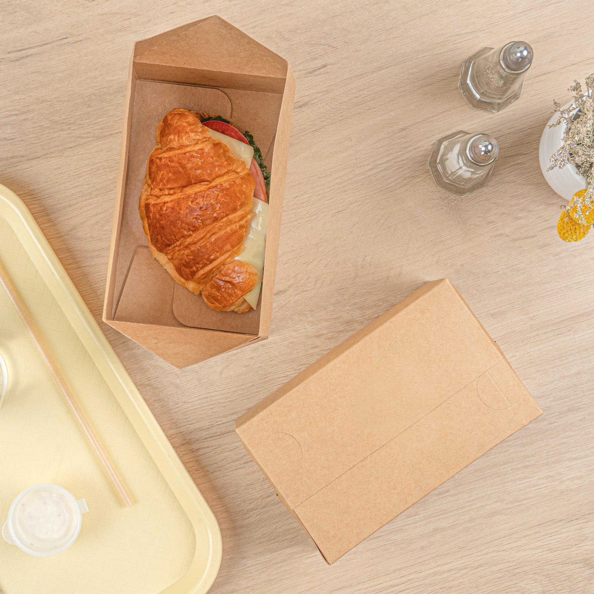 Bio Tek 47 oz Kraft Paper Lunch / Chicken Box - with Fast Top - 7" x 4 1/2" x 2 3/4" - 400 count box
