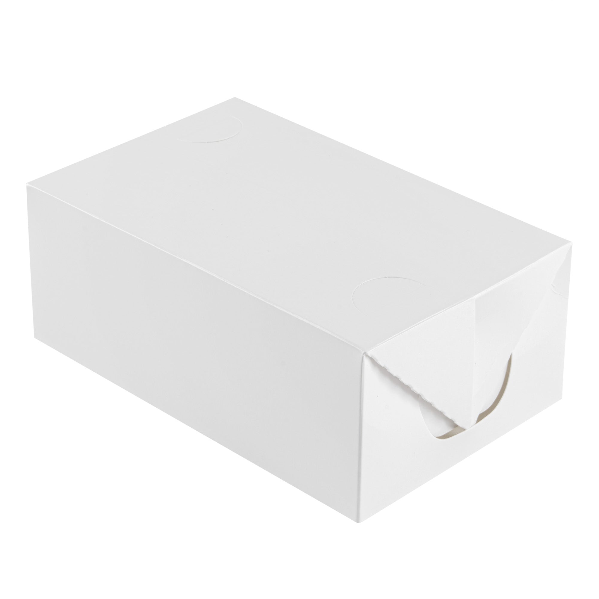 Bio Tek 47 oz White Paper Lunch / Chicken Box - with Fast Top - 7" x 4 1/2" x 2 3/4" - 100 count box