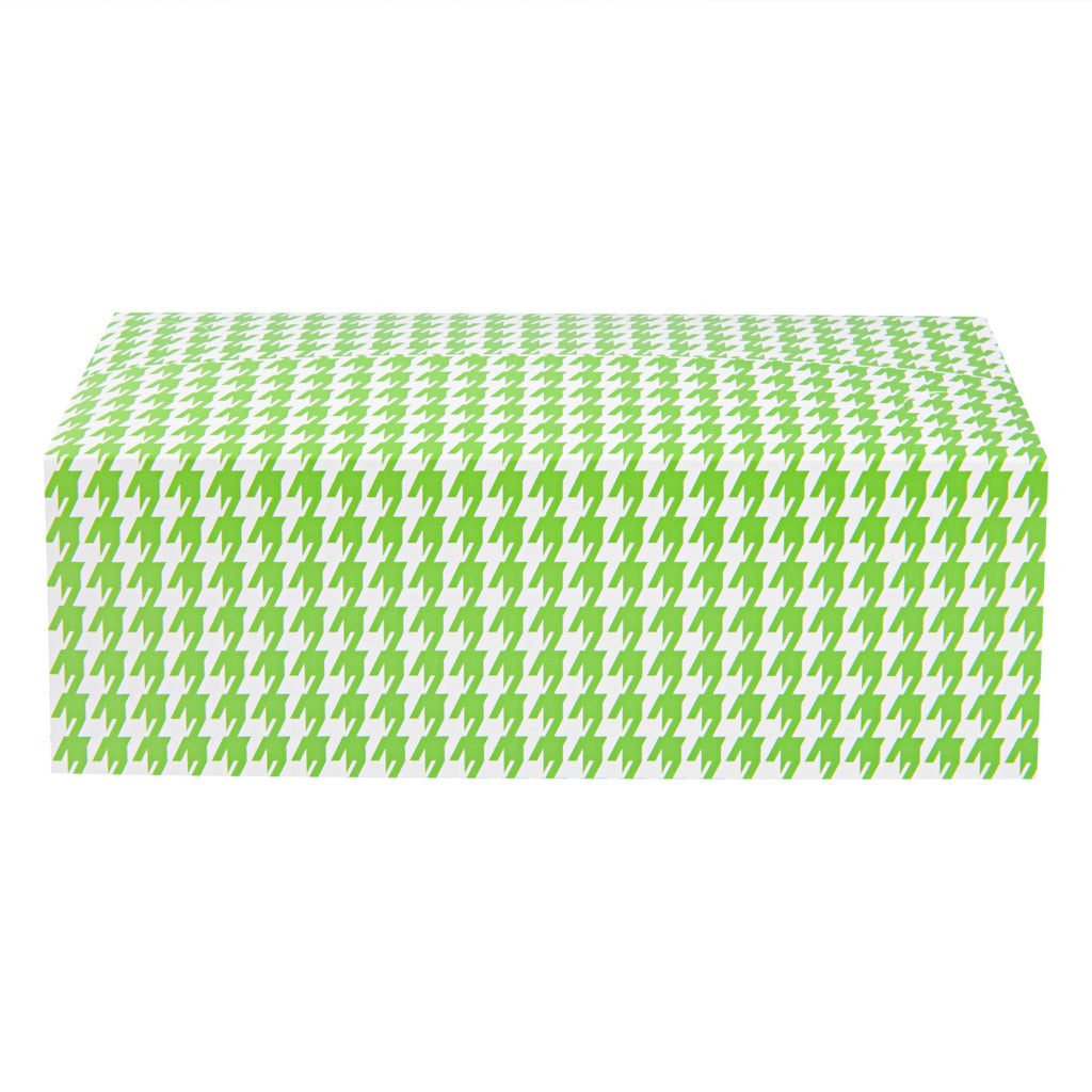 Bio Tek 71 oz Green Houndstooth Paper Lunch / Chicken Box - with Fast Top - 8 3/4" x 5" x 3" - 400 count box