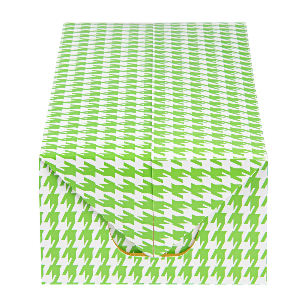 Bio Tek 71 oz Green Houndstooth Paper Lunch / Chicken Box - with Fast Top - 8 3/4" x 5" x 3" - 400 count box