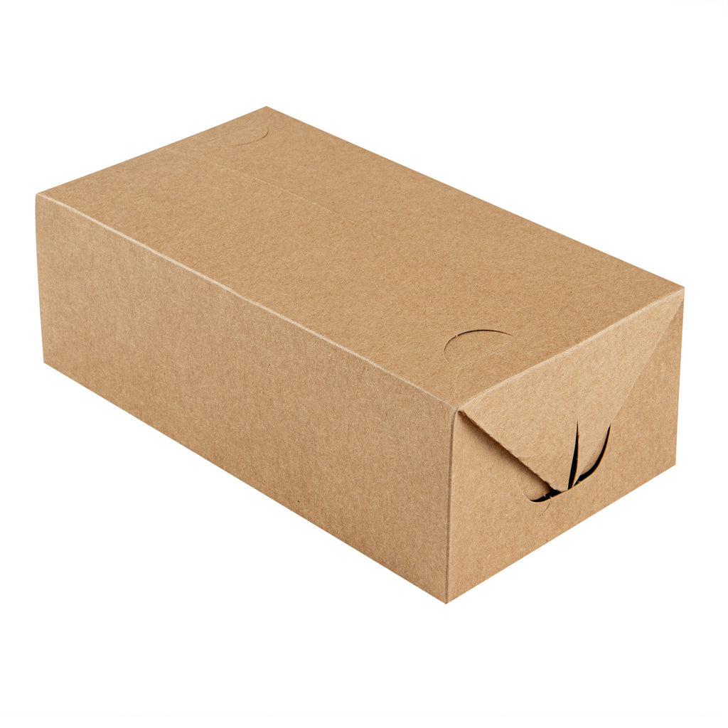 Bio Tek 71 oz Kraft Paper Lunch / Chicken Box - with Fast Top - 8 3/4" x 5" x 3" - 100 count box