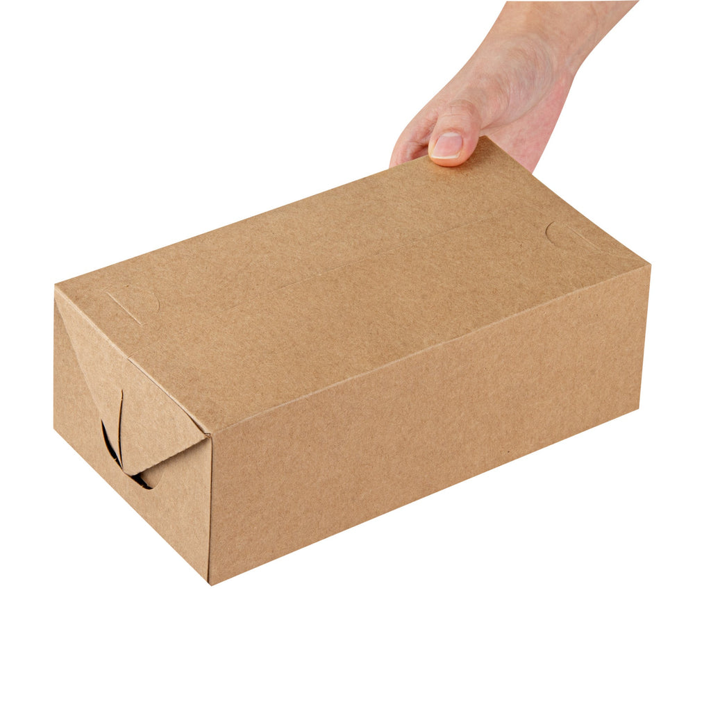 Bio Tek 71 oz Kraft Paper Lunch / Chicken Box - with Fast Top - 8 3/4" x 5" x 3" - 400 count box