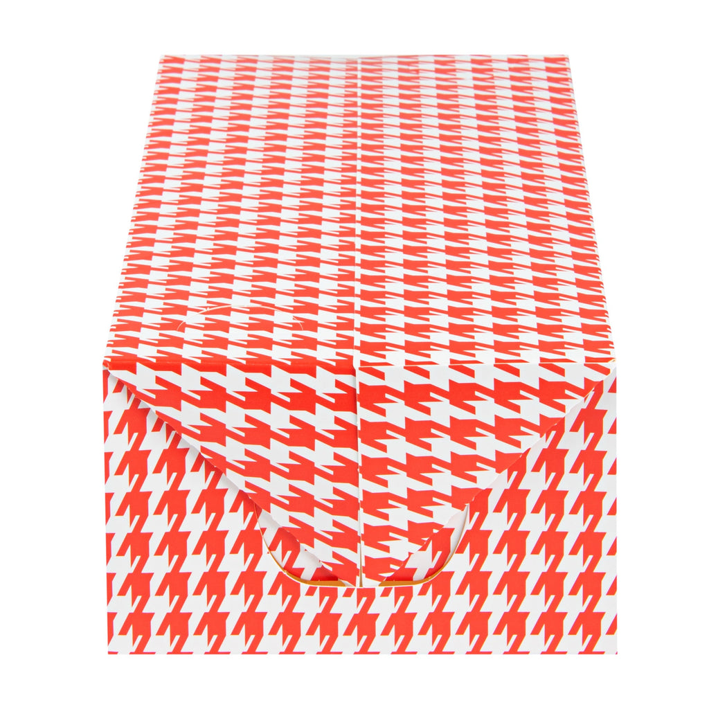 Bio Tek 71 oz Red Houndstooth Paper Lunch / Chicken Box - with Fast Top - 8 3/4" x 5" x 3" - 400 count box