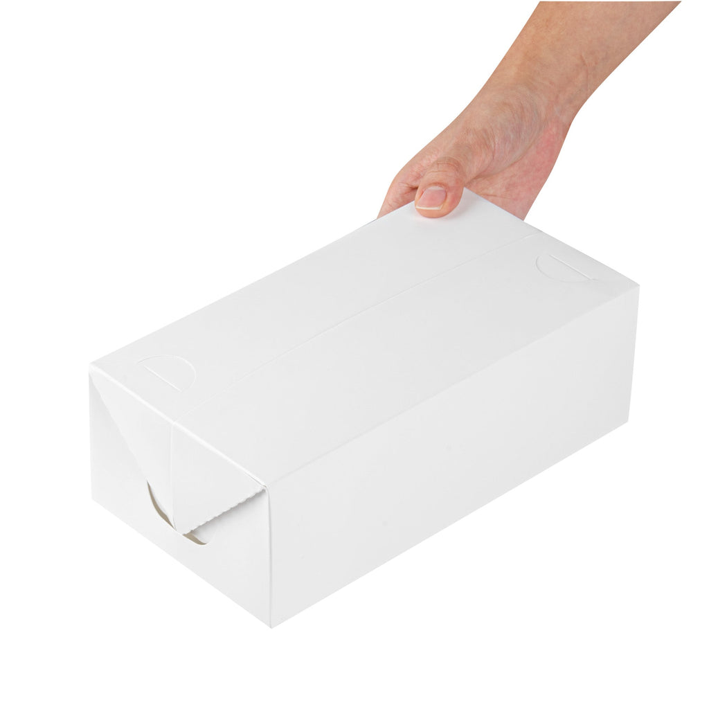 Bio Tek 71 oz White Paper Lunch / Chicken Box - with Fast Top - 8 3/4" x 5" x 3" - 100 count box