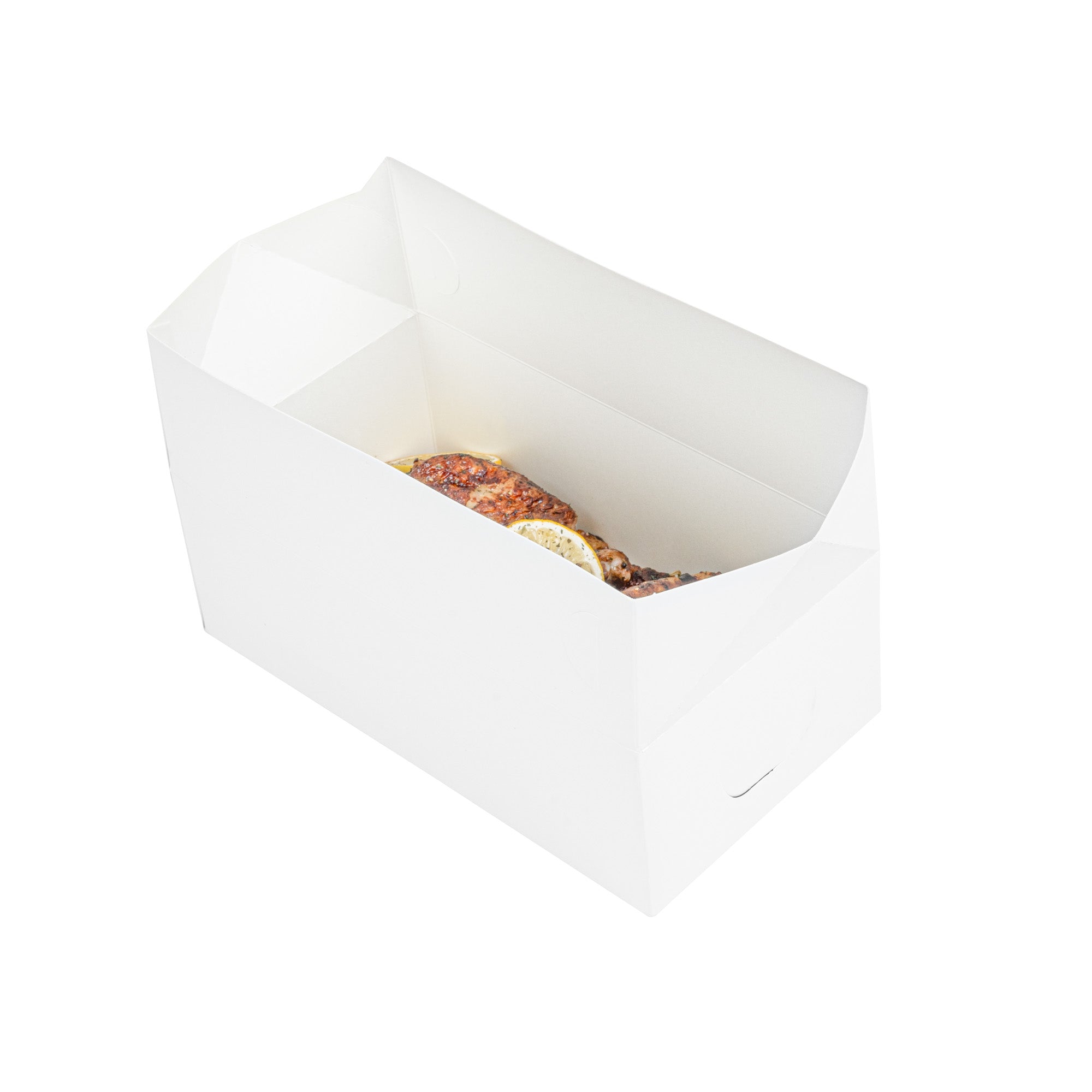 Bio Tek 71 oz White Paper Lunch / Chicken Box - with Fast Top - 8 3/4" x 5" x 3" - 400 count box