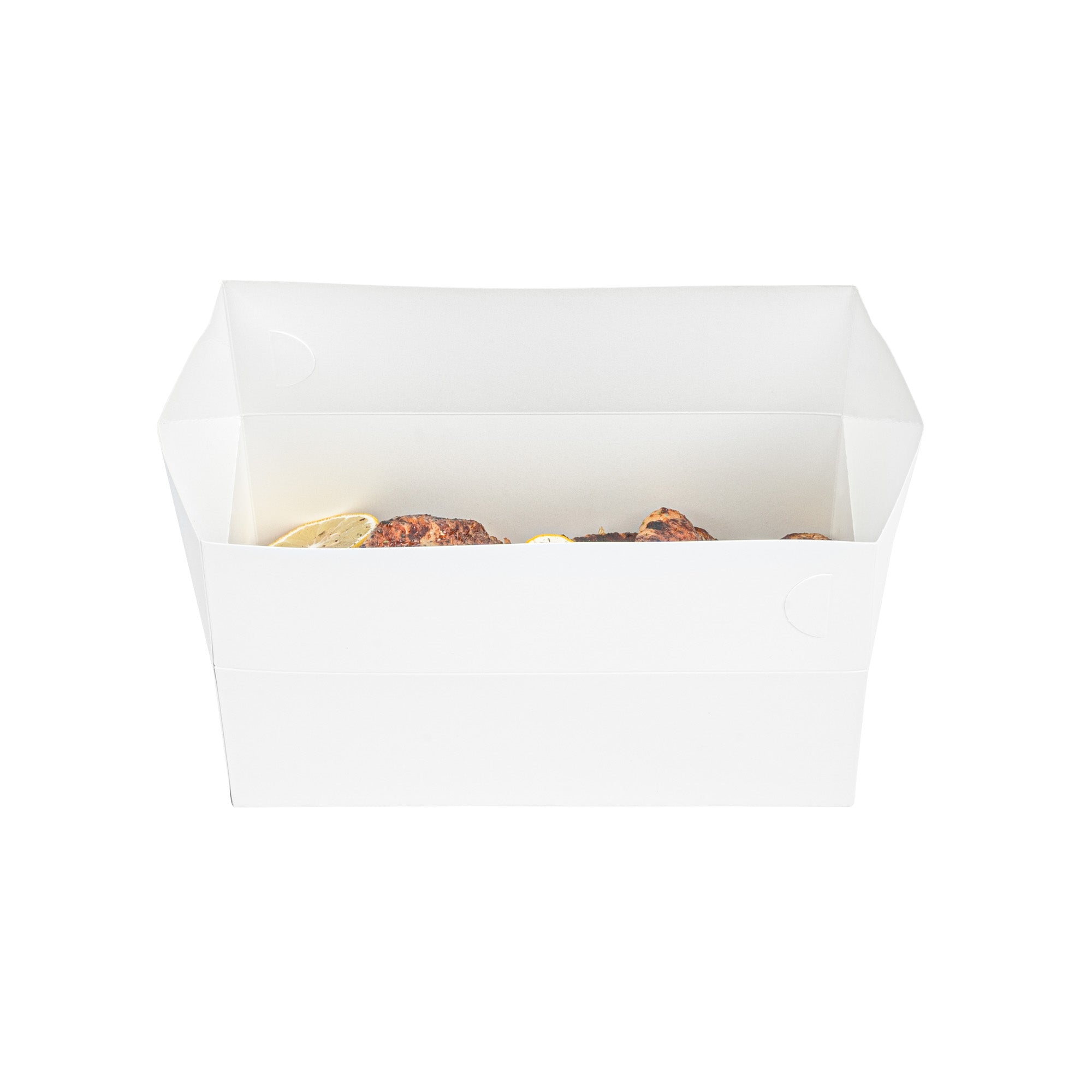 Bio Tek 71 oz White Paper Lunch / Chicken Box - with Fast Top - 8 3/4" x 5" x 3" - 400 count box
