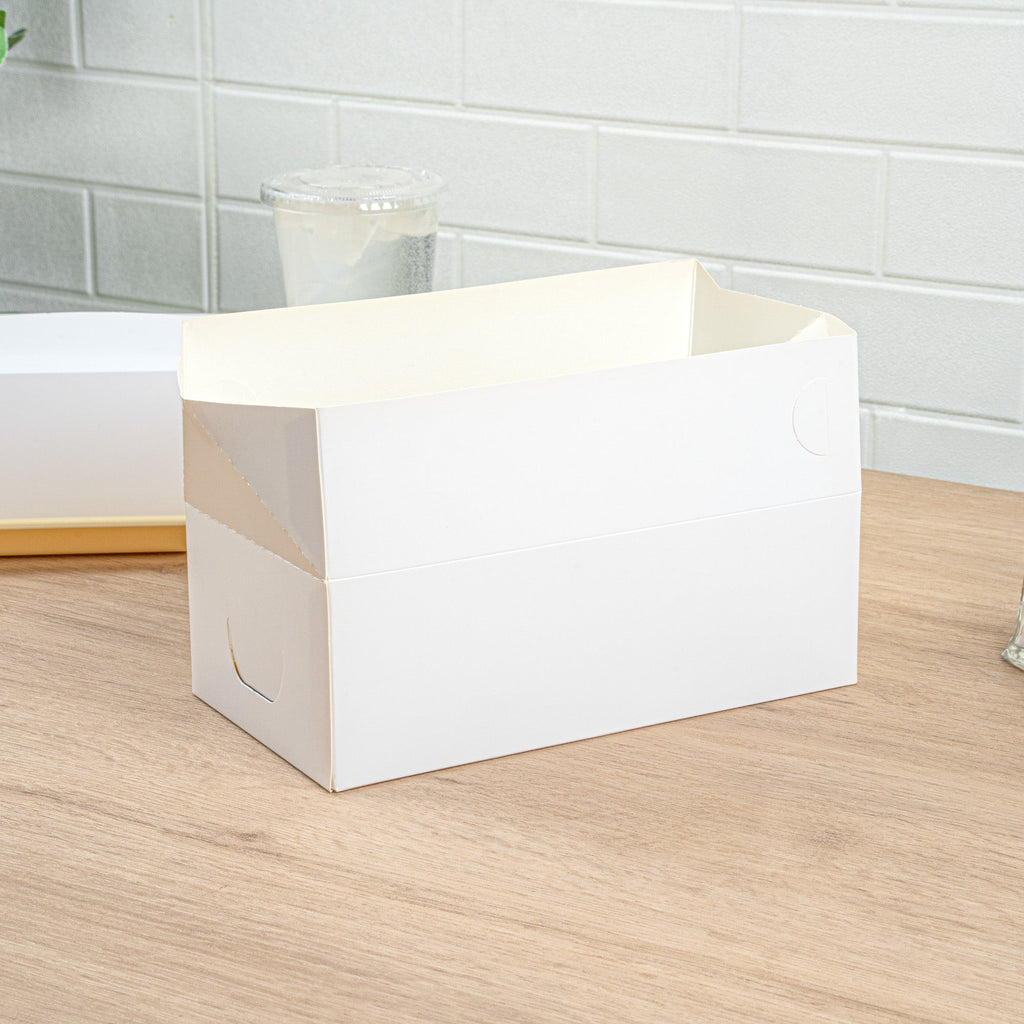 Bio Tek 71 oz White Paper Lunch / Chicken Box - with Fast Top - 8 3/4" x 5" x 3" - 400 count box