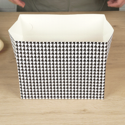 Bio Tek 80 oz Black Houndstooth Paper Lunch / Chicken Box - with Fast Top - 9" x 5" x 5" - 100 count box