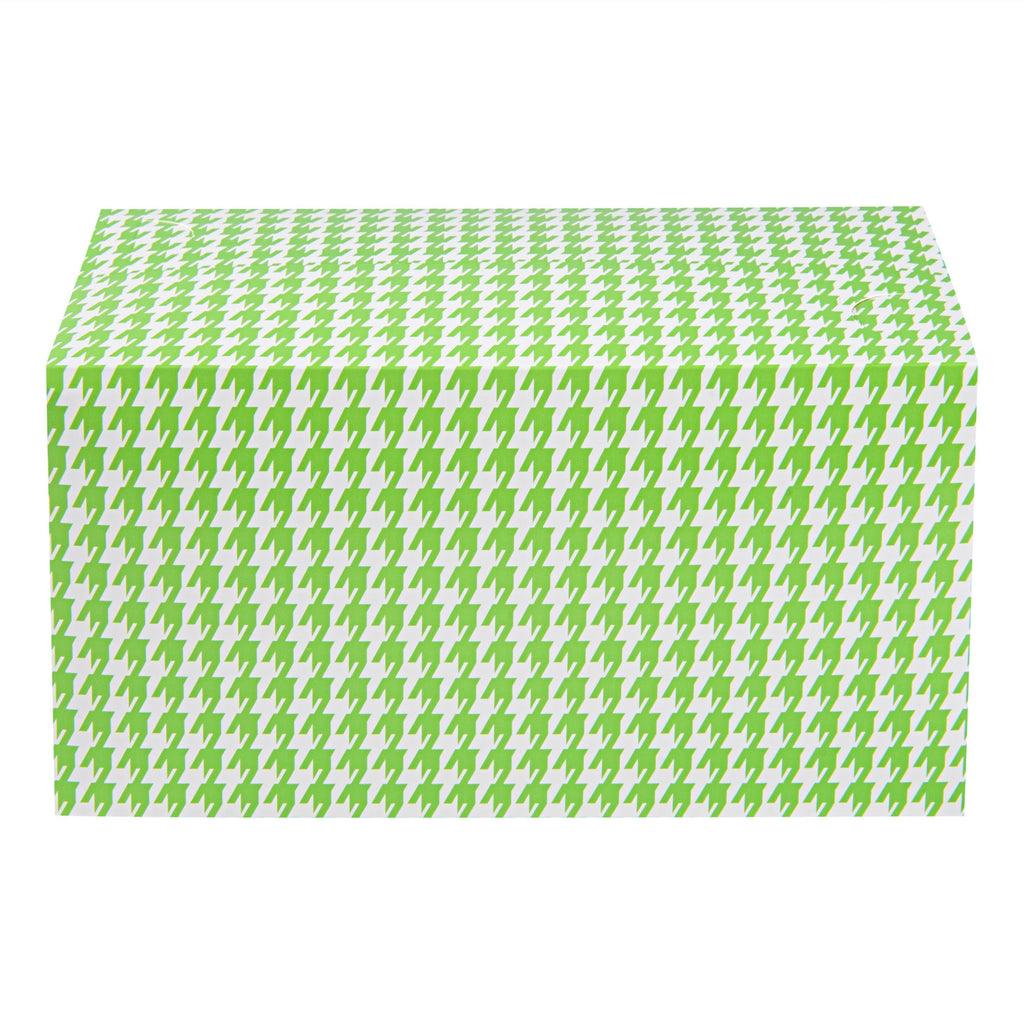 Bio Tek 80 oz Green Houndstooth Paper Lunch / Chicken Box - with Fast Top - 9" x 5" x 5" - 400 count box