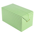 Bio Tek 80 oz Green Houndstooth Paper Lunch / Chicken Box - with Fast Top - 9" x 5" x 5" - 100 count box