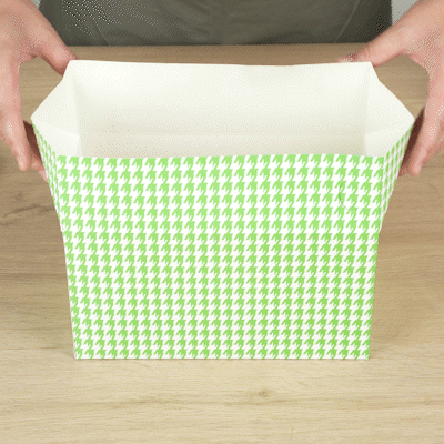 Bio Tek 80 oz Green Houndstooth Paper Lunch / Chicken Box - with Fast Top - 9" x 5" x 5" - 100 count box