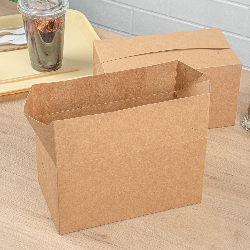 Bio Tek 80 oz Kraft Paper Lunch / Chicken Box - with Fast Top - 9" x 5" x 5" - 100 count box