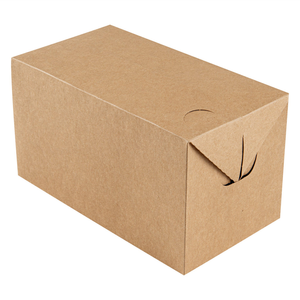 Bio Tek 80 oz Kraft Paper Lunch / Chicken Box - with Fast Top - 9" x 5" x 5" - 400 count box