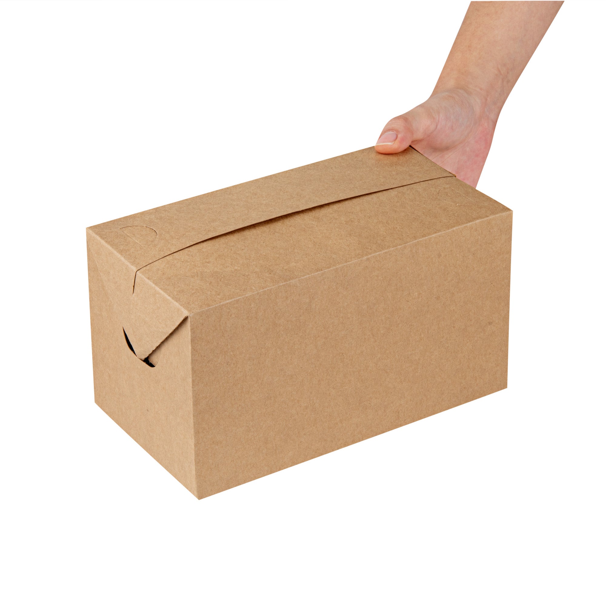 Bio Tek 80 oz Kraft Paper Lunch / Chicken Box - with Fast Top - 9" x 5" x 5" - 400 count box