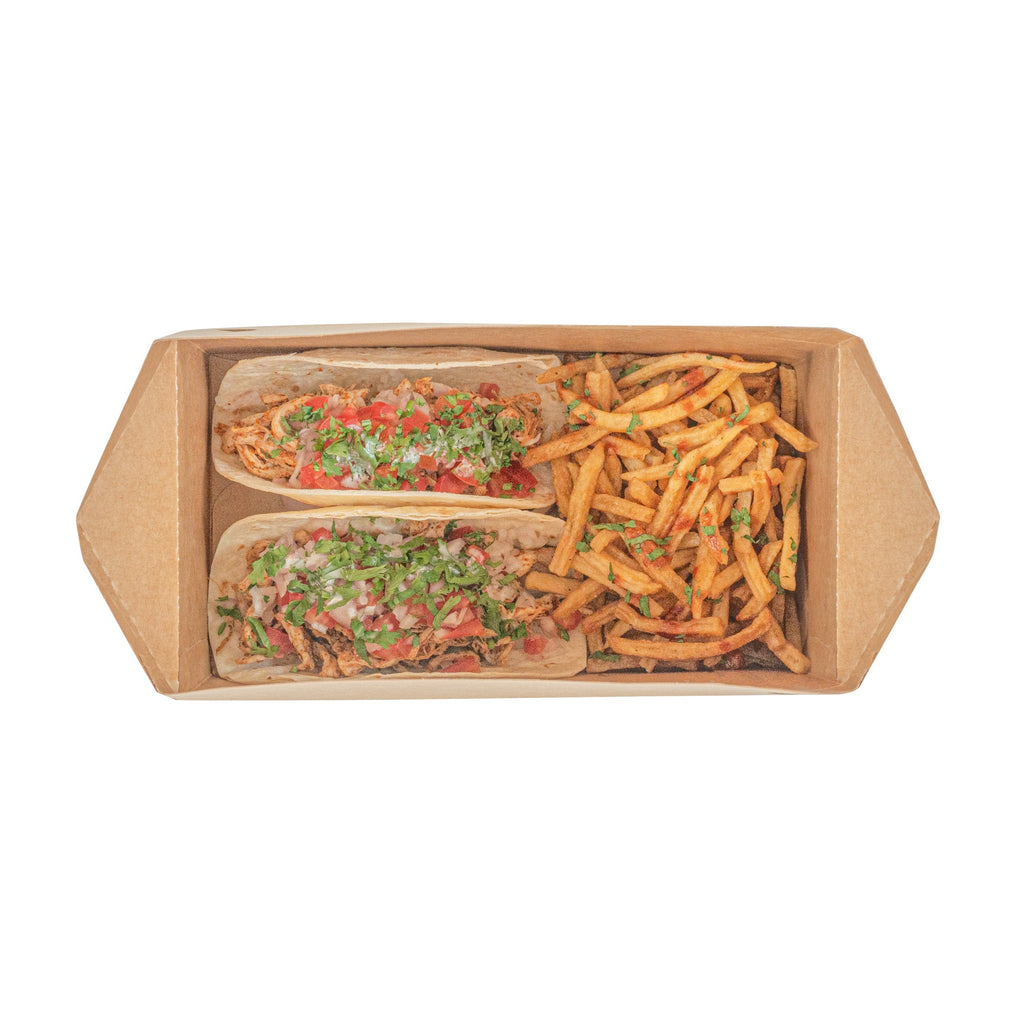 Bio Tek 80 oz Kraft Paper Lunch / Chicken Box - with Fast Top - 9" x 5" x 5" - 400 count box