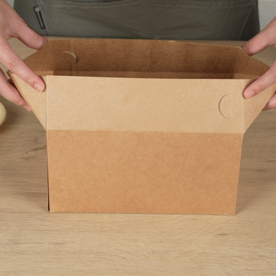 Bio Tek 80 oz Kraft Paper Lunch / Chicken Box - with Fast Top - 9" x 5" x 5" - 400 count box