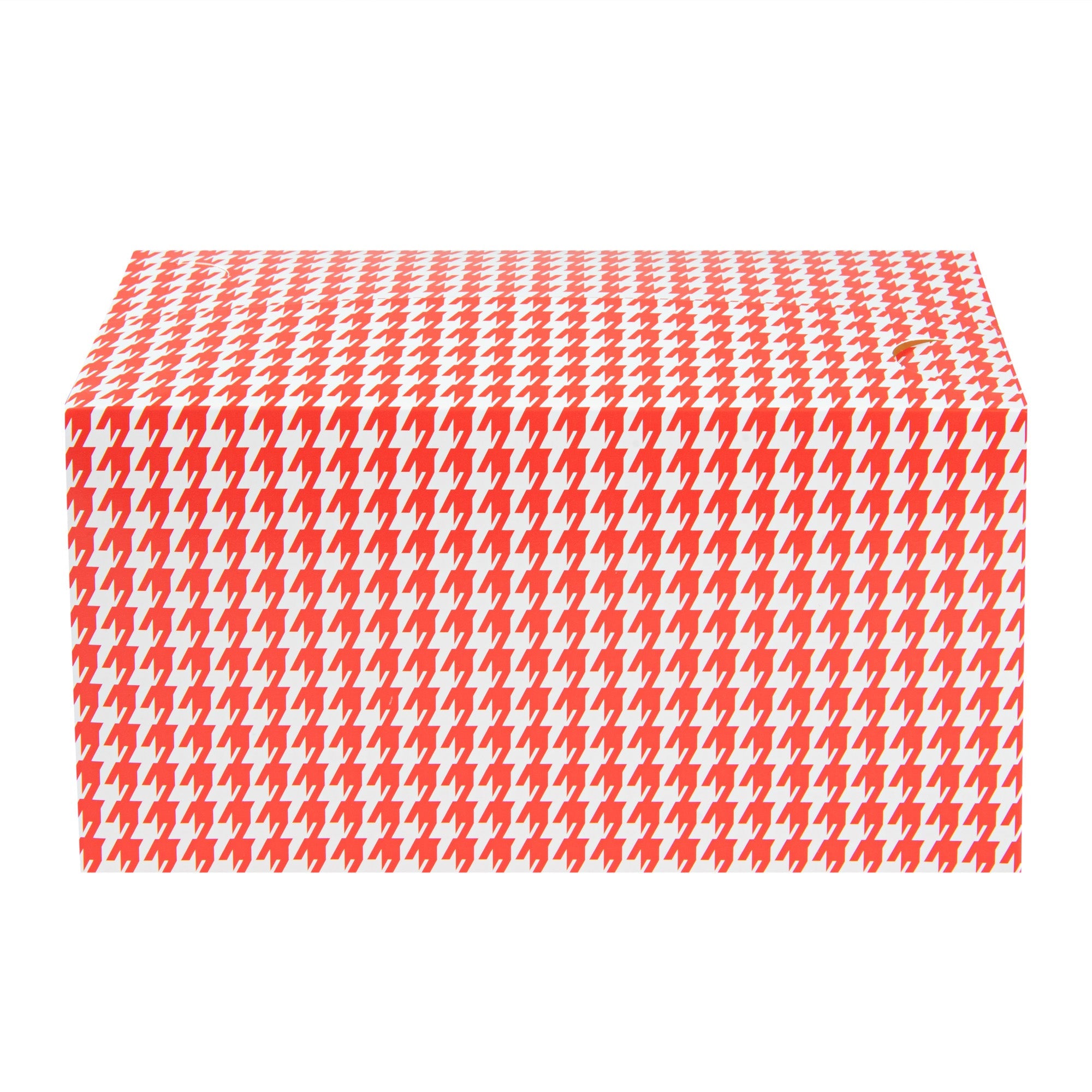Bio Tek 80 oz Red Houndstooth Paper Lunch / Chicken Box - with Fast Top - 9" x 5" x 5" - 100 count box